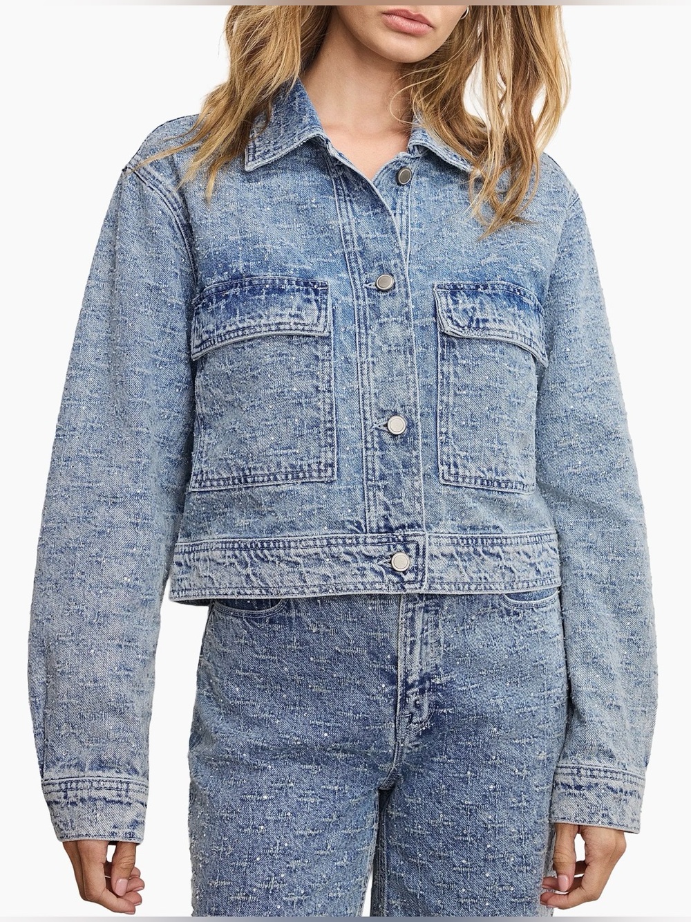 Good American Crystal Denim Jacket
